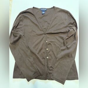Ann Taylor Vintage Brown Long Sleeve Button down Cardigan
